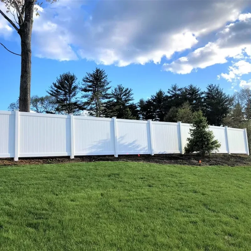Windproof Waterproof PVC Full Privacy Fence in White, Vinyl Full Privacy Fence Panels and Posts in Color Options