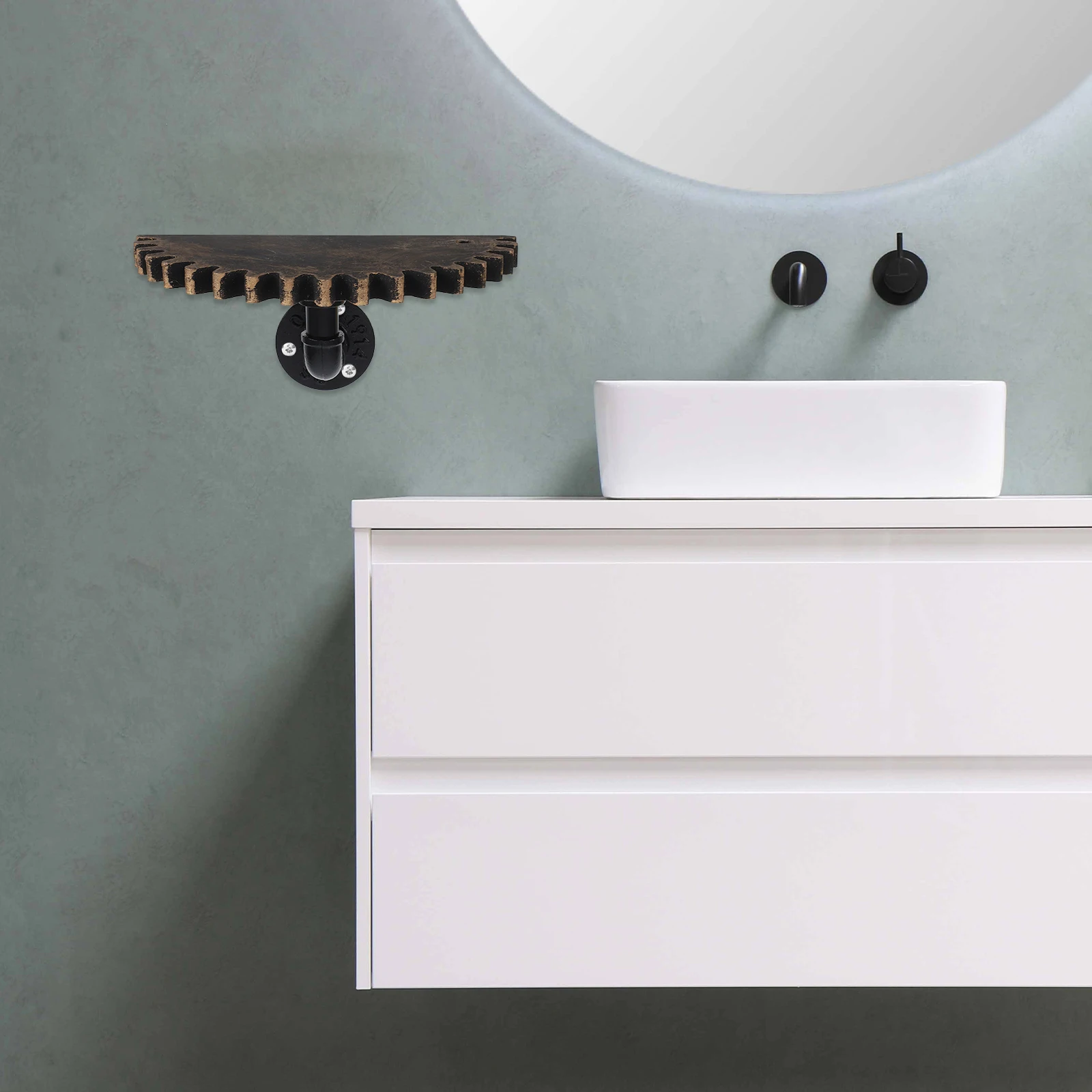 

Retro Water Pipe Storage Rack Floating Partition Book Shelves for Wall Farmhouse Decorations Crystal Corner Shelf