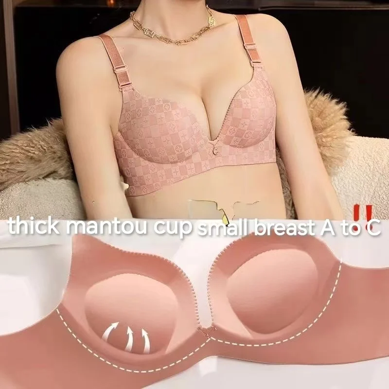 

2025 New Girl’s 6cm Thick Padded Bra Small Bust Thick Bra Two Cup Padding Extreme Double Push Up Bra Wireless Adjustable Bra