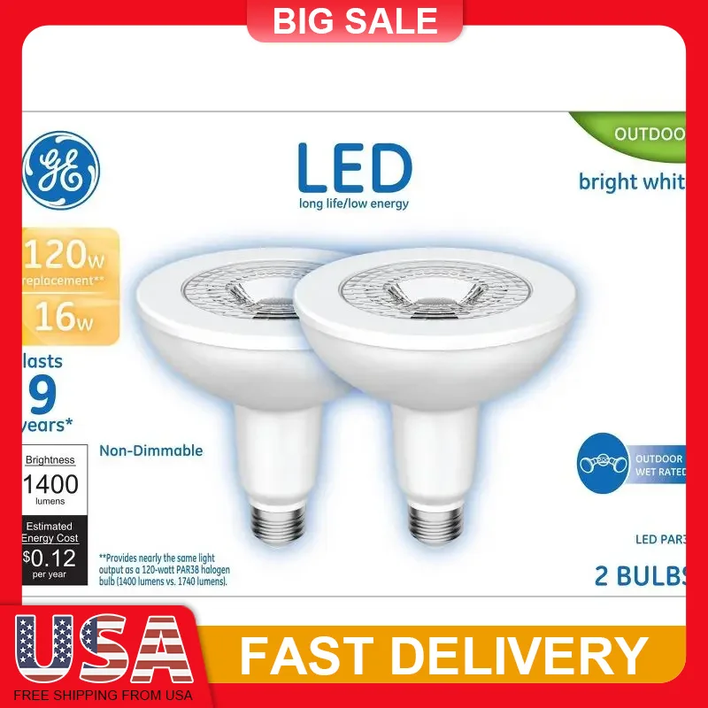 

2 Pack 120W Equivalent PAR38 LED Flood Light Bulbs Bright White 1200 Lumens 3000K E26 Base for Outdoor Wet Location Non Dimmable
