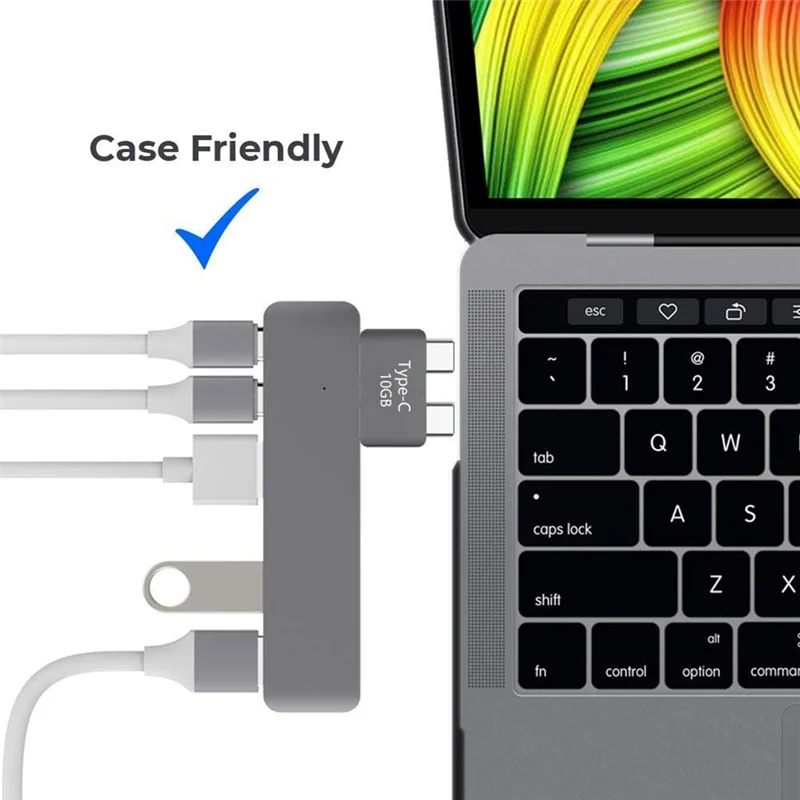 Adaptador extensor Dual tipo C USB-C Thunderbolt 3, adaptador de expansión hembra a macho, 40Gbps, PD 5K, vídeo para MacBook Pro Air