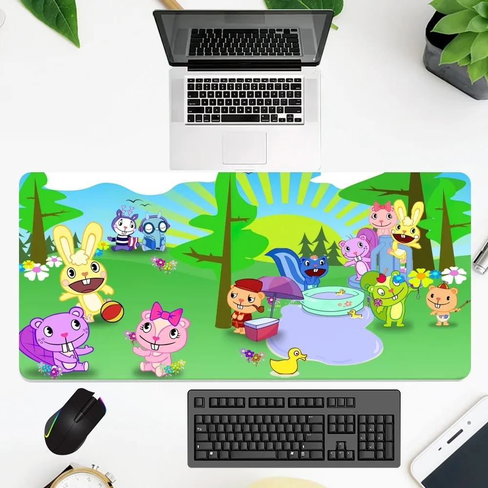 Cartoon H-Happy Tree Friends Mouse Pad office Large Small Computer pc Keyboard Mouse Rubber Game Anti-Slip Mice Mat big