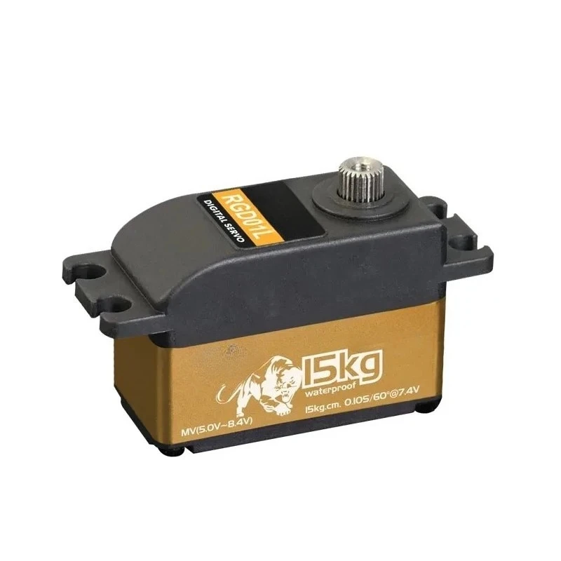 1Pcs 15kg.cm Waterproof Digital Metal Gear Servo 7.4V 0.10s Low Profile RC Car Replacement Parts