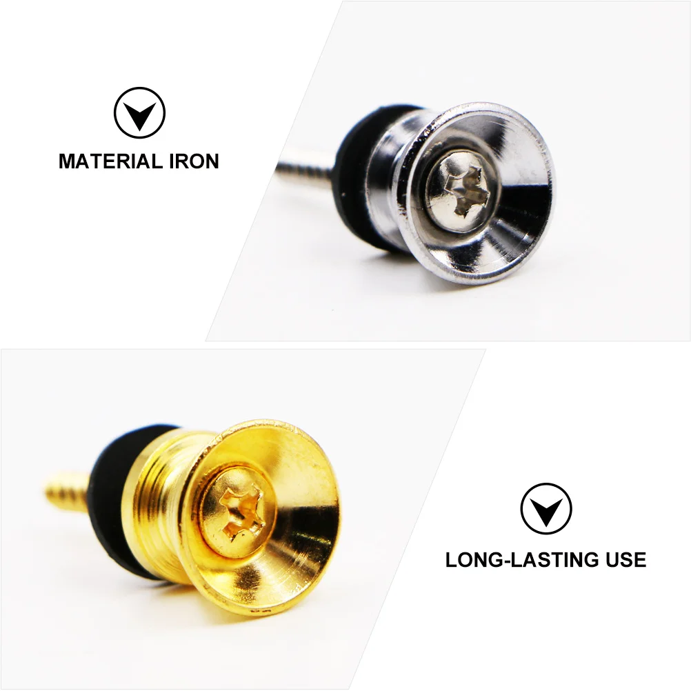 

15 Pcs Button Guitar Strap Buckle Electric Accessories Lock Esp Screws. Metal Iron Endpins