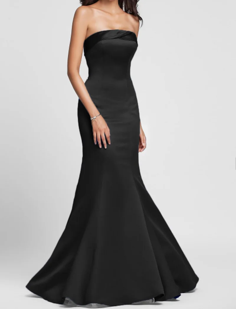 Evening Dresses 2025 Satin Pleated Sleeveless Mermaid Prom Dresses For Gala vestidos de fiesta Womens Dresses Dresses For Gala ﻿