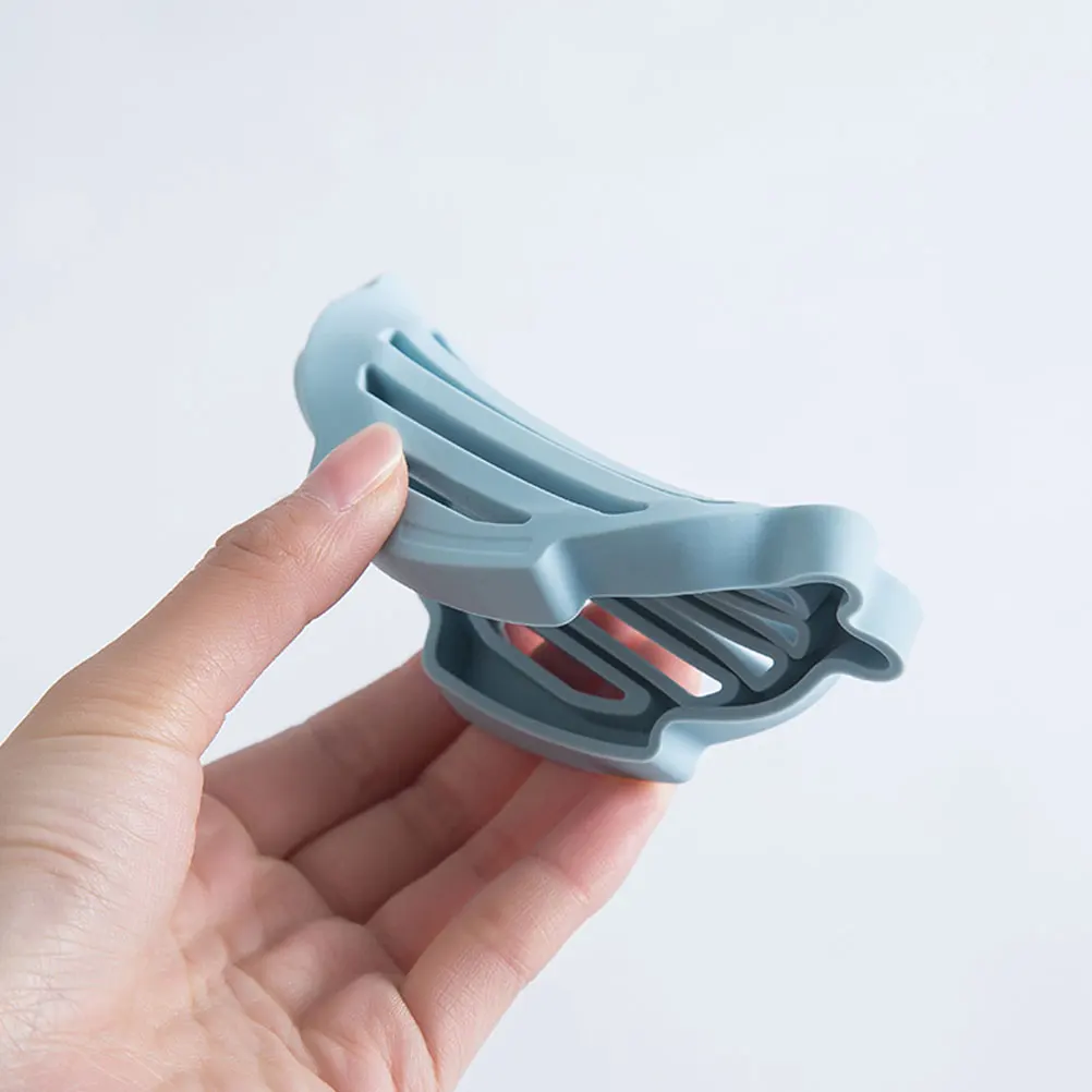 

3pcs Silicone Soap Dish Animal Shape Quick Dry Anti Slip Holder Bathroom Tray Drain Rack Storage Box Soap Pad Container