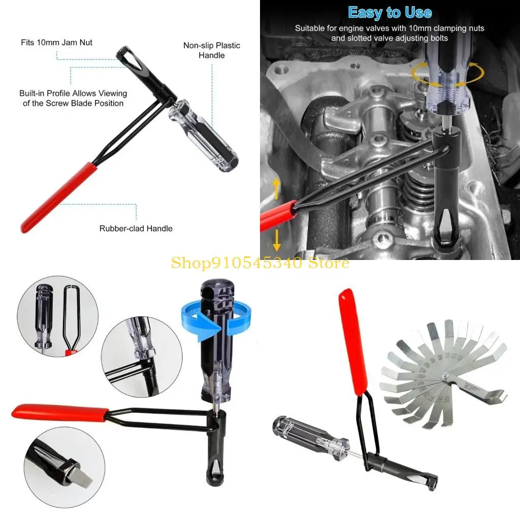 U2JA Professional Valves Tappet Adjustment Tool Strong Valves Clearance Gauges Tool set for 10Mm Nut On Japanese Vehicles