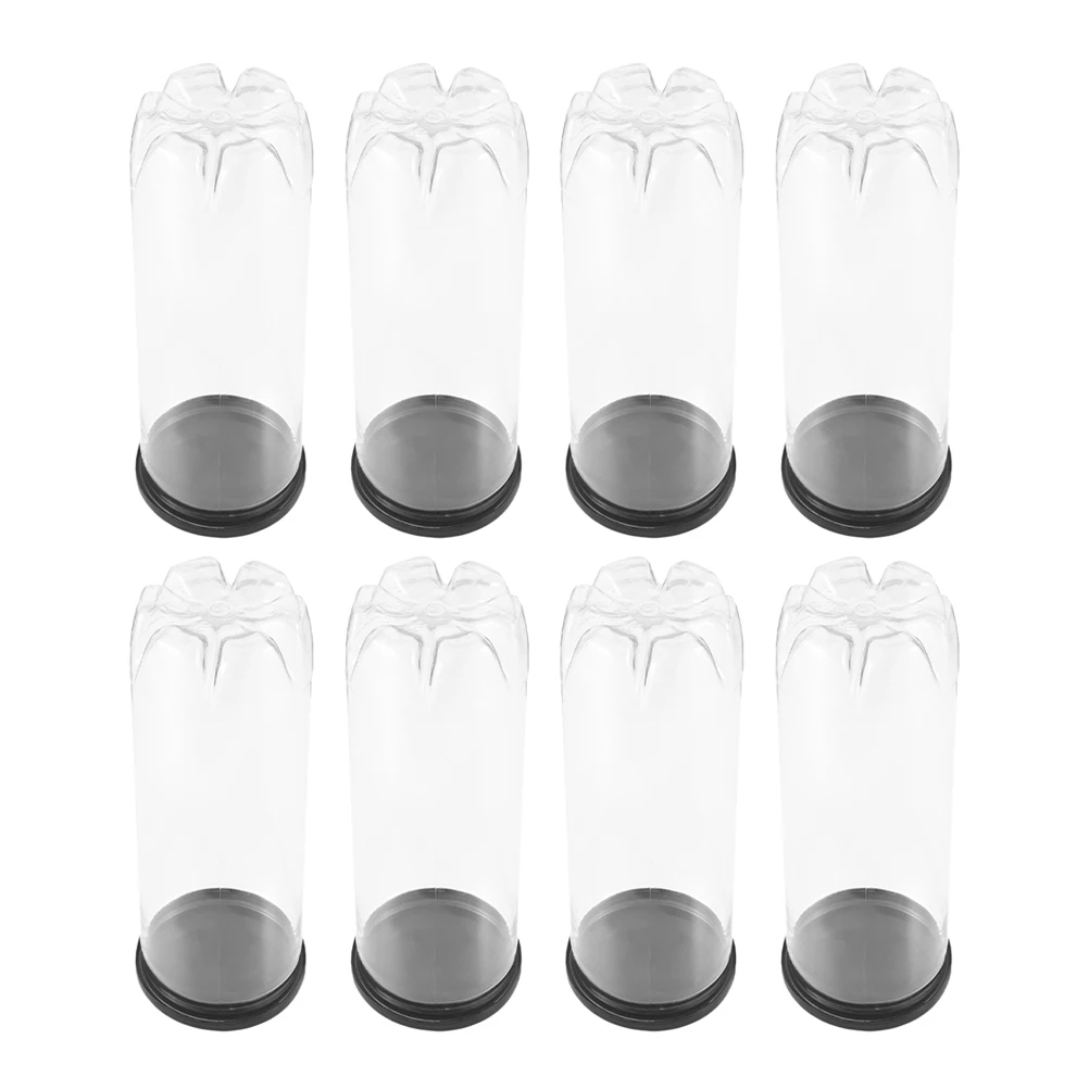 

Набор из 8 прозрачных тубусов для хранения теннисных мячей из ПВХ с черными крышками, портативный пылезащитный органайзер для пиклбола, бейсбола, софтбола