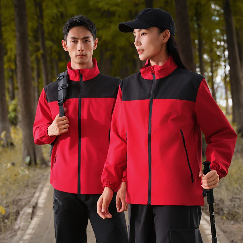 

Three-proof Color Matching Outdoor Jacket Slim Zipper Jacket Casual Street Clothing Light and Breathable Autumn and Winter