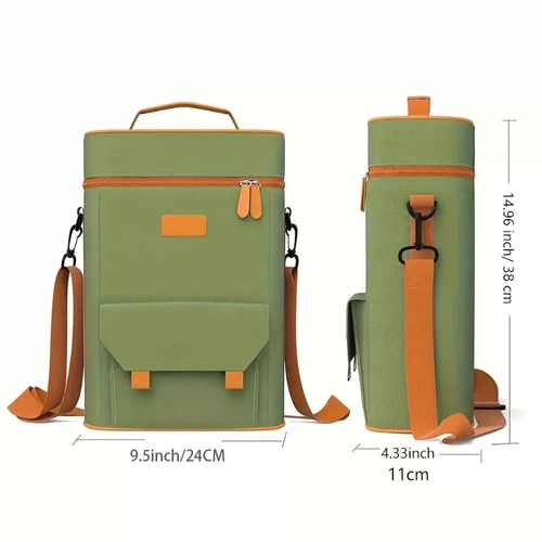 Imagen 2 del producto Bolsa de vino tinto, bolsa aislante refrigerada, bolsa de vino tinto impermeable portátil con bandolera plegable
