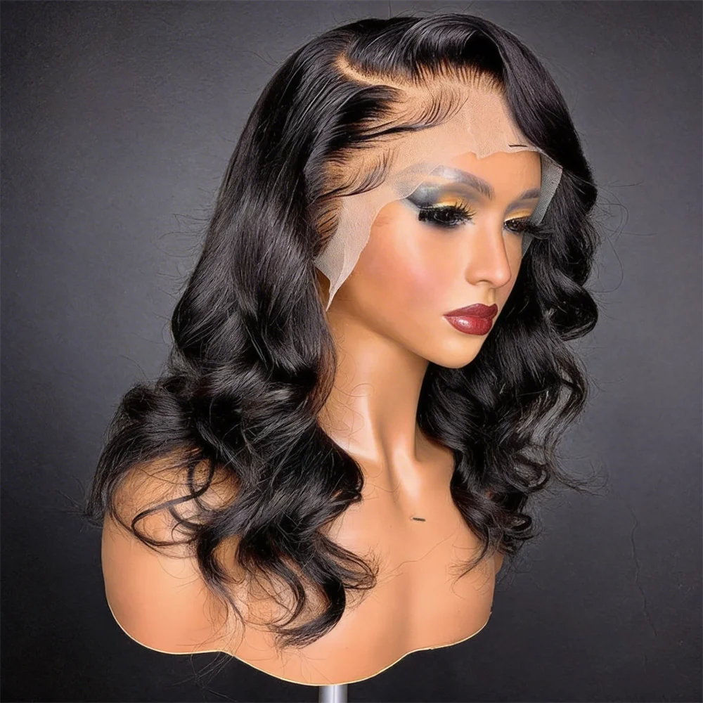 

Парик Bob Wig 7x5 Body Wave из натуральных волос, без клея, готовый к носке, 250% плотность, бразильские волосы, 13x6 HD кружевной фронтальный парик без клея для чернокожих женщин