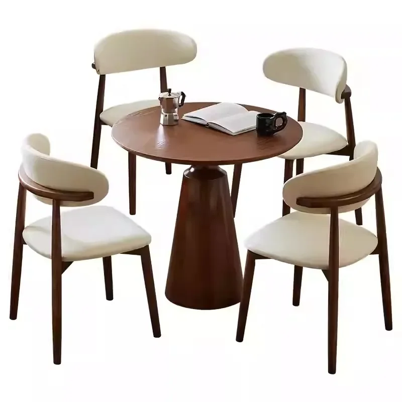 Round dining Solid wood dining  Household dining Round small apartment balcony Leisure small round table