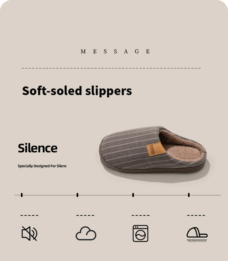 Gemütliche Clog-Hausschuhe aus Stoff mit vertikalen Streifen, Unisex, weich, warm, rutschfest, leicht, bequem, für Paare, Winter-Hausschuhe – Detail 6