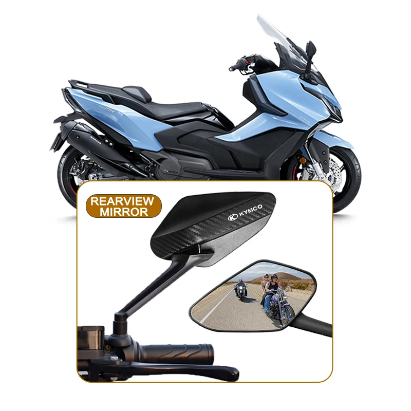 2Pcs/Pair Riding Carbon Fiber Anti-Glare Convex Rearview Mirror For KYMCO Xciting 250 300 400 AK550 CT250 CT300 DOWNTOWN