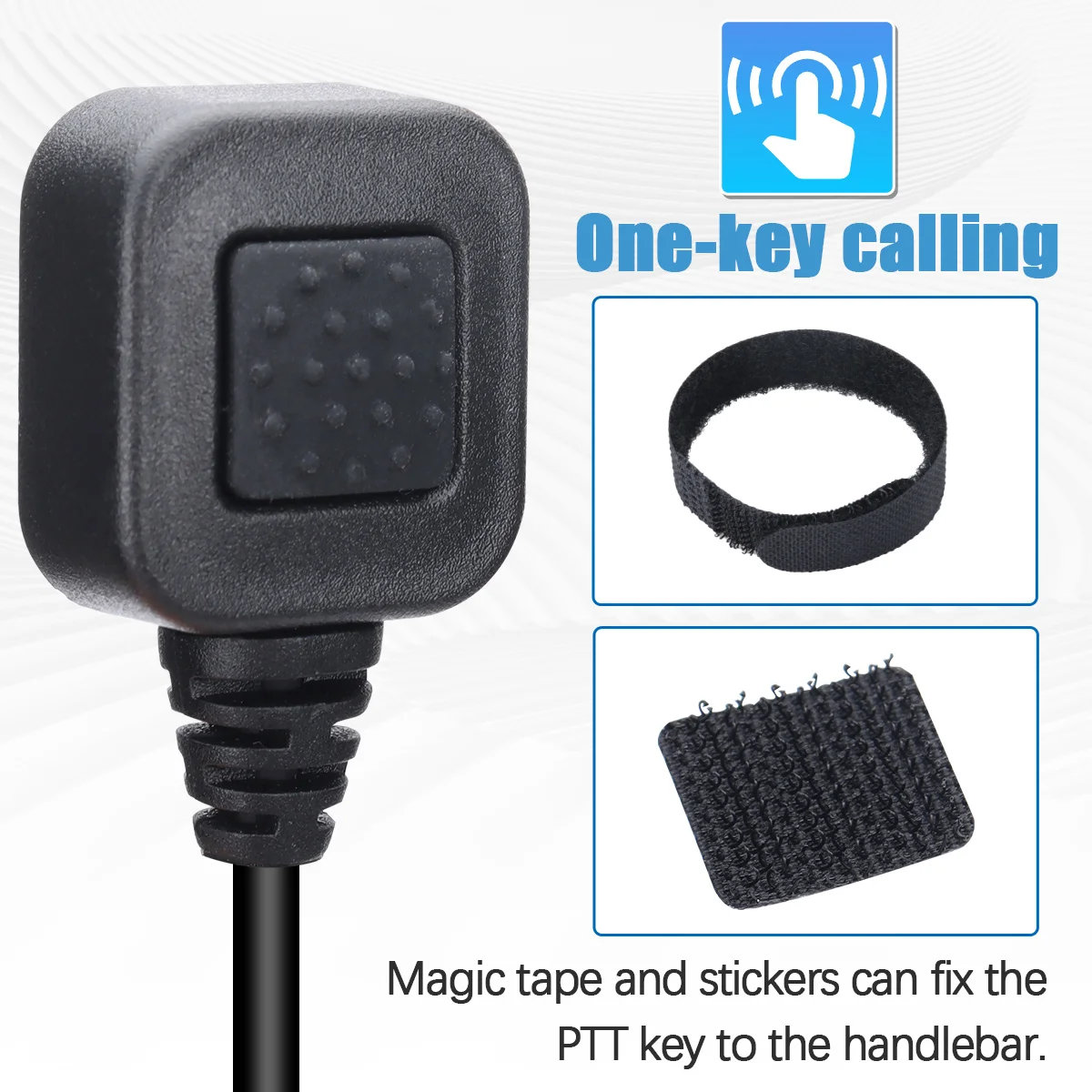 Headset Helm Sepeda Motor ABBREE 2-Pin Earpiece Radio Dua Arah dengan PTT Jari dan Mic untuk Baofeng UV-5R UV-32 AR-152 BF-888S