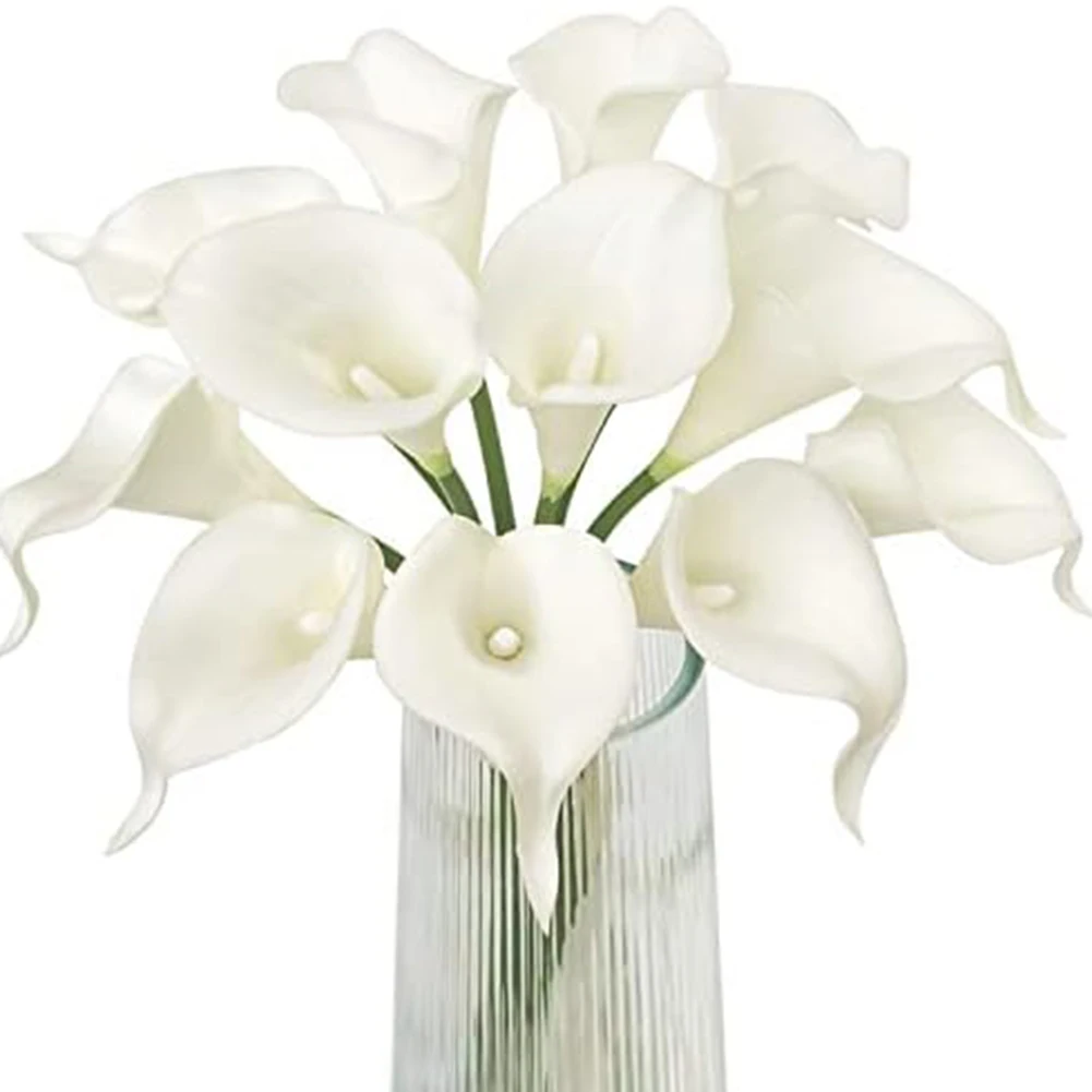 Artificial Calla Lily Bouquet for Wedding Decor Home Interior Design Dining Table Centerpiece Living Room Sofa Table Accent
