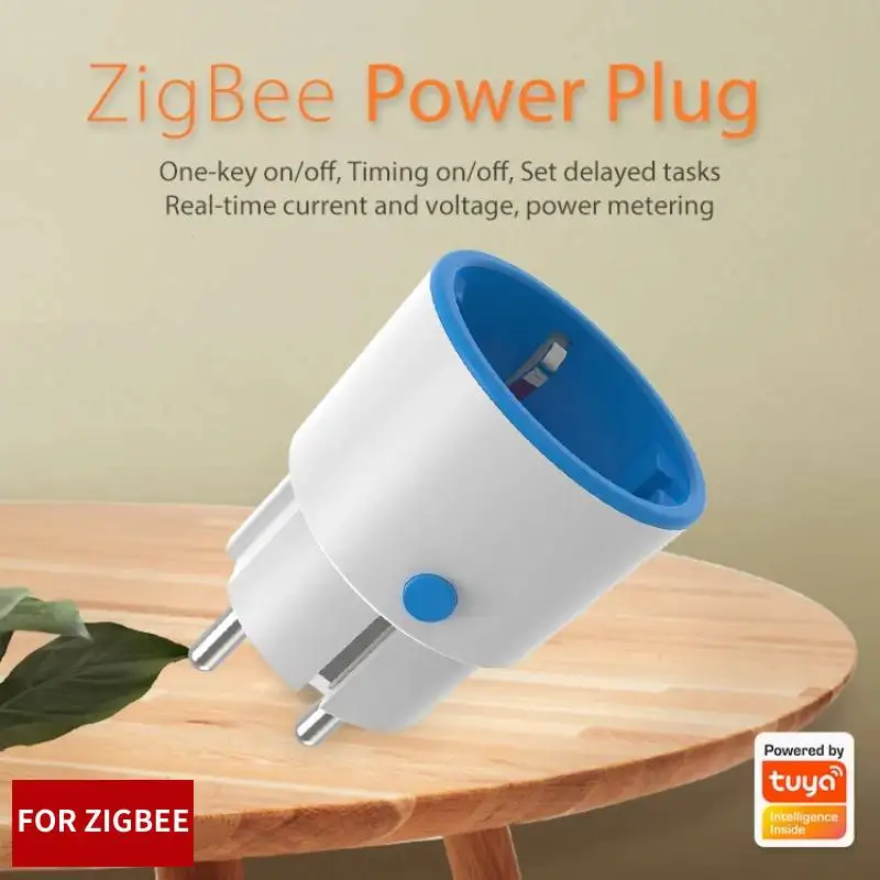 16A Tuya ZigBee 3.0 Smart Power Plug EU Smart Socket Energy Monitor Outlet Wireless Voice Remote Control Alexa Google Home