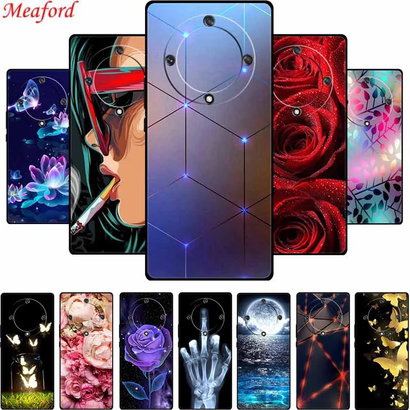 For Honor X9a Case Popular Image Black Silicone Soft Back Cover Case For Honor X9a Phone Case Cover HonorX9a X 9 a 6.67