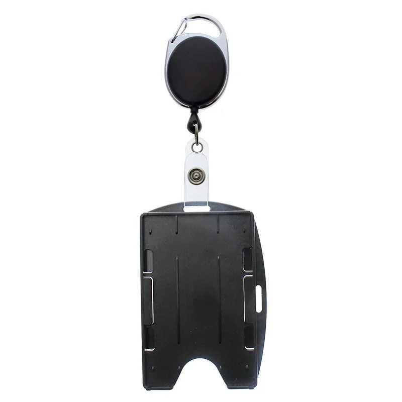 

ID Tag Badge Holder Horizontal Vertical Dual Purpose Working Permit Case with Retractable Clip Badge Reel Pass Work Card Sleeve