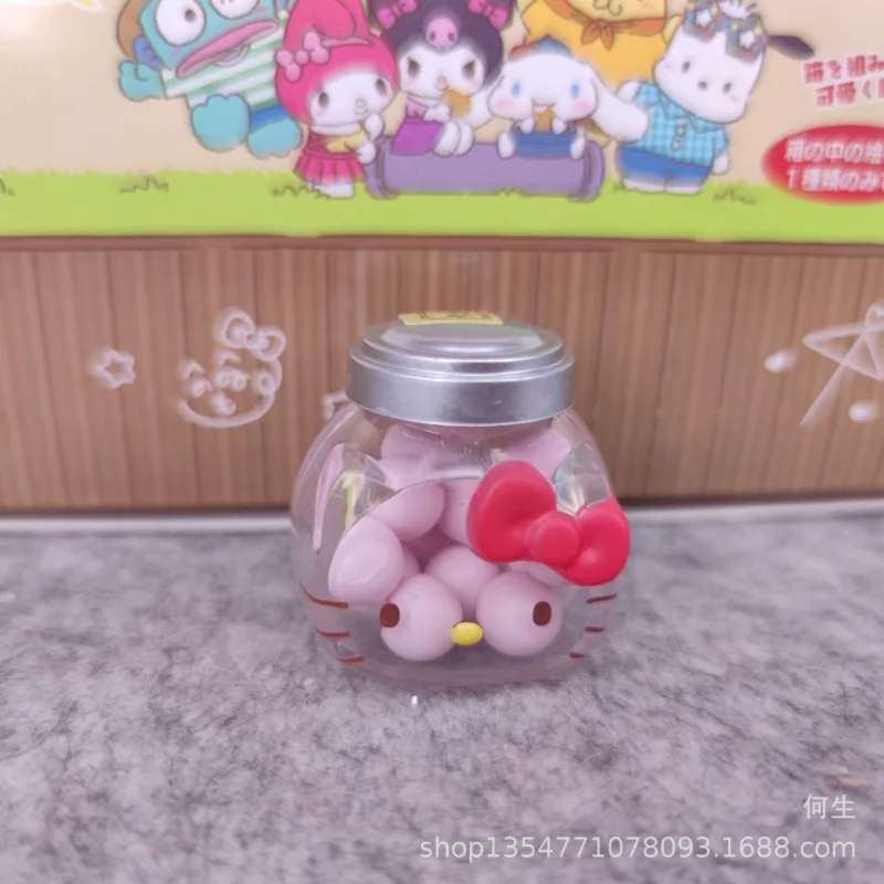 Sanrio Gashapon Capsule Candy Toy Hello Kitty Mymelody Kuromi Cinnamoroll Pompom Purin Miniature Candy Box Model Kawaii Figures