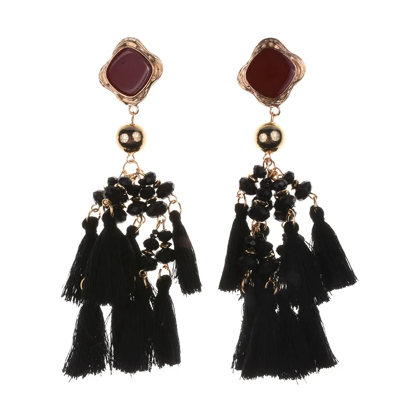 New earrings, creative alloy earrings, tassels, cross-border accessories, source factory