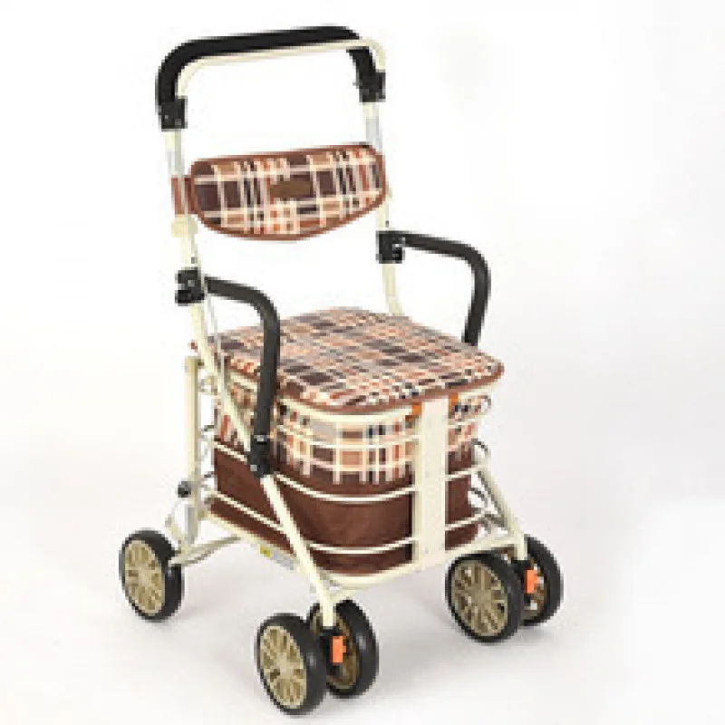 The elderly trolley can be used for walking, light folding, the elderly four wheels can be implemented