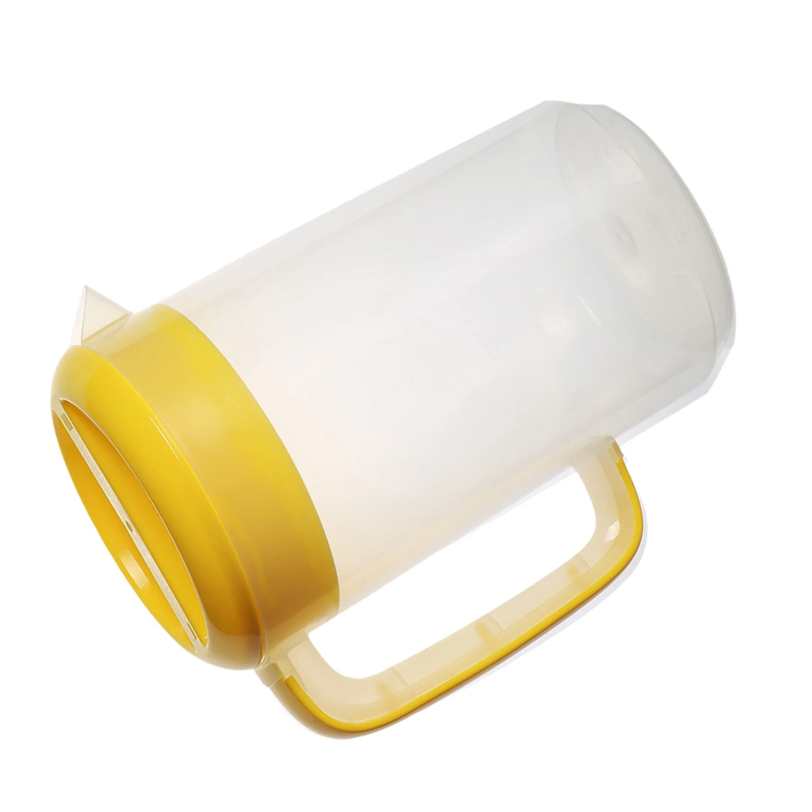 

Пластиковый кувшин большой емкости с крышкой, термостойкий чайник для холодной воды, кувшин для сока, желтый, идеально подходит для семейного использования на вечеринке