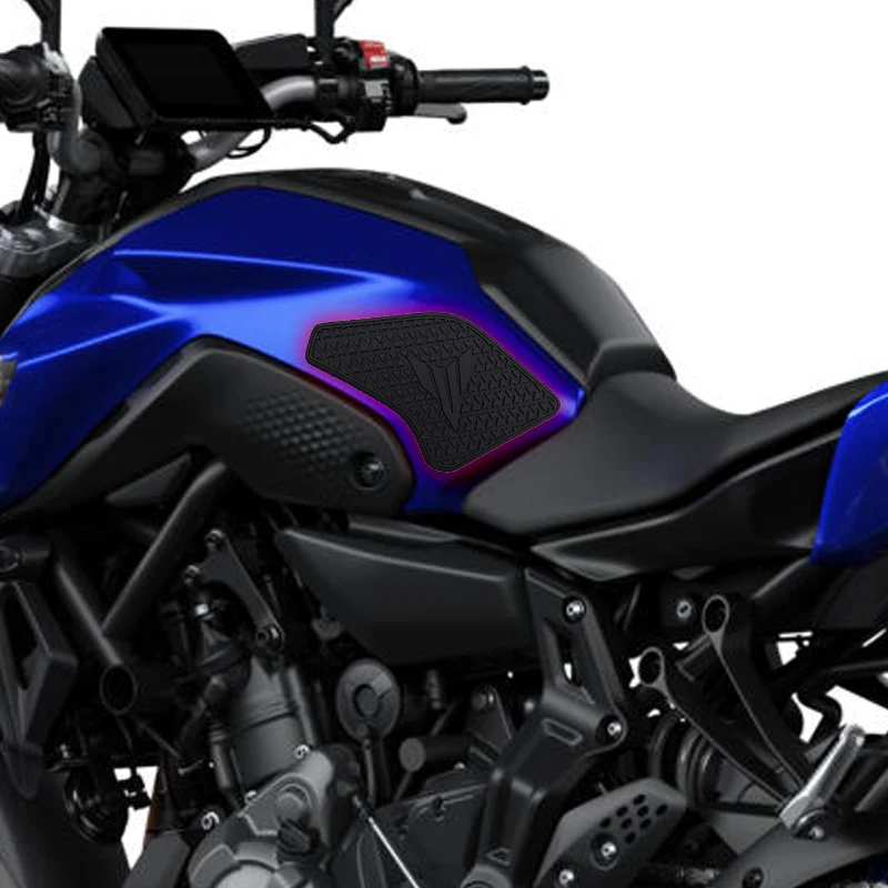 Non-Slip Side Fuel Tank Adesivos, Almofada impermeável, Etiqueta de borracha, Acessórios da motocicleta, YAMAHA MT07, MT-07, MT 07, Novo, 2018-2023