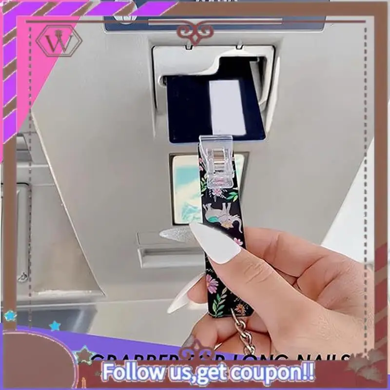 ABBG-3Pcs Card Bank Card Clips Acrylic ATM Contactless Cards With Cards Puller For Long Nail Girls