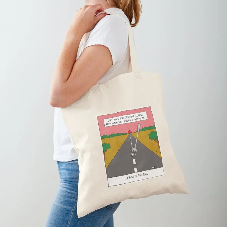 

A Fork In The Road Tote Bag canvas tote bag shopping trolley bag Women's shopper bags