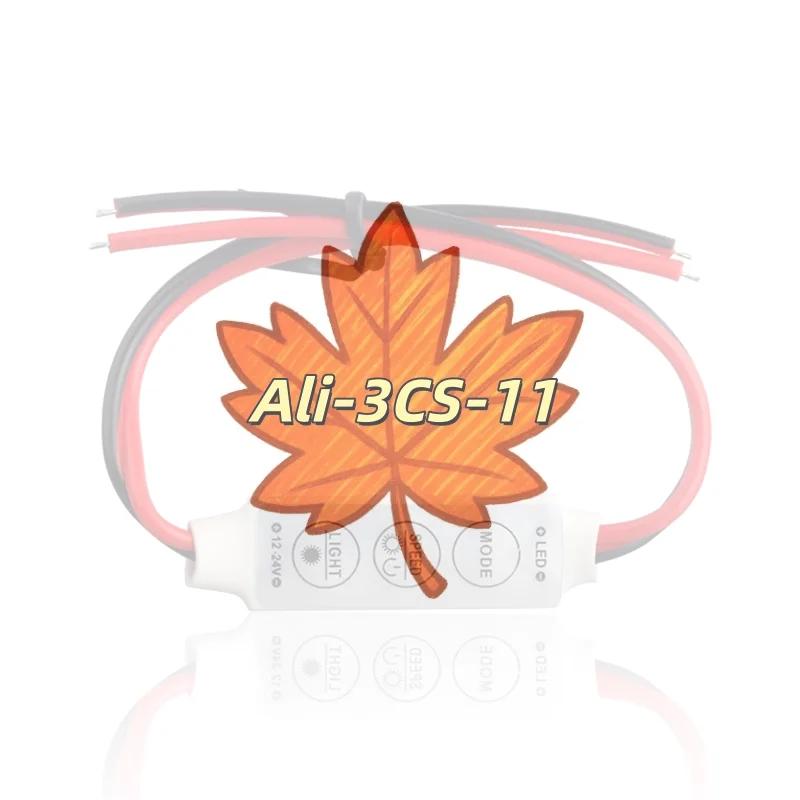 

Mini Three-key Monochrome Controller LED Strip Module 3-key Manual Button Dimming Micro Flash Breathing Red Black