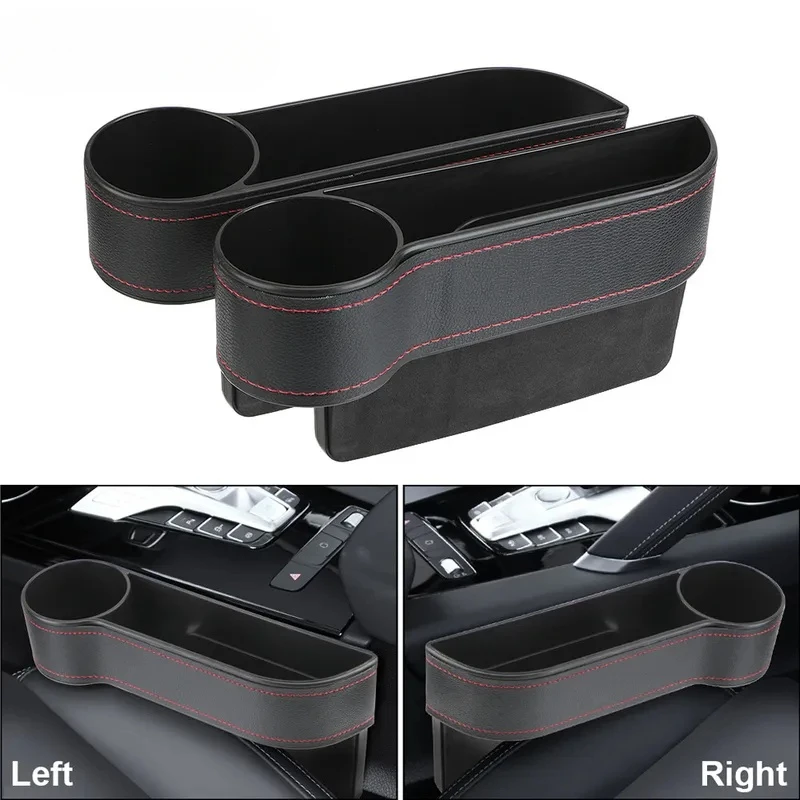 PU Leder Auto Sitz Lücke Lagerung Box Universal Sitz Lücke Schlitz Box Mit Lade Loch Telefon Flasche Schlüssel Halter Box Auto Organizer