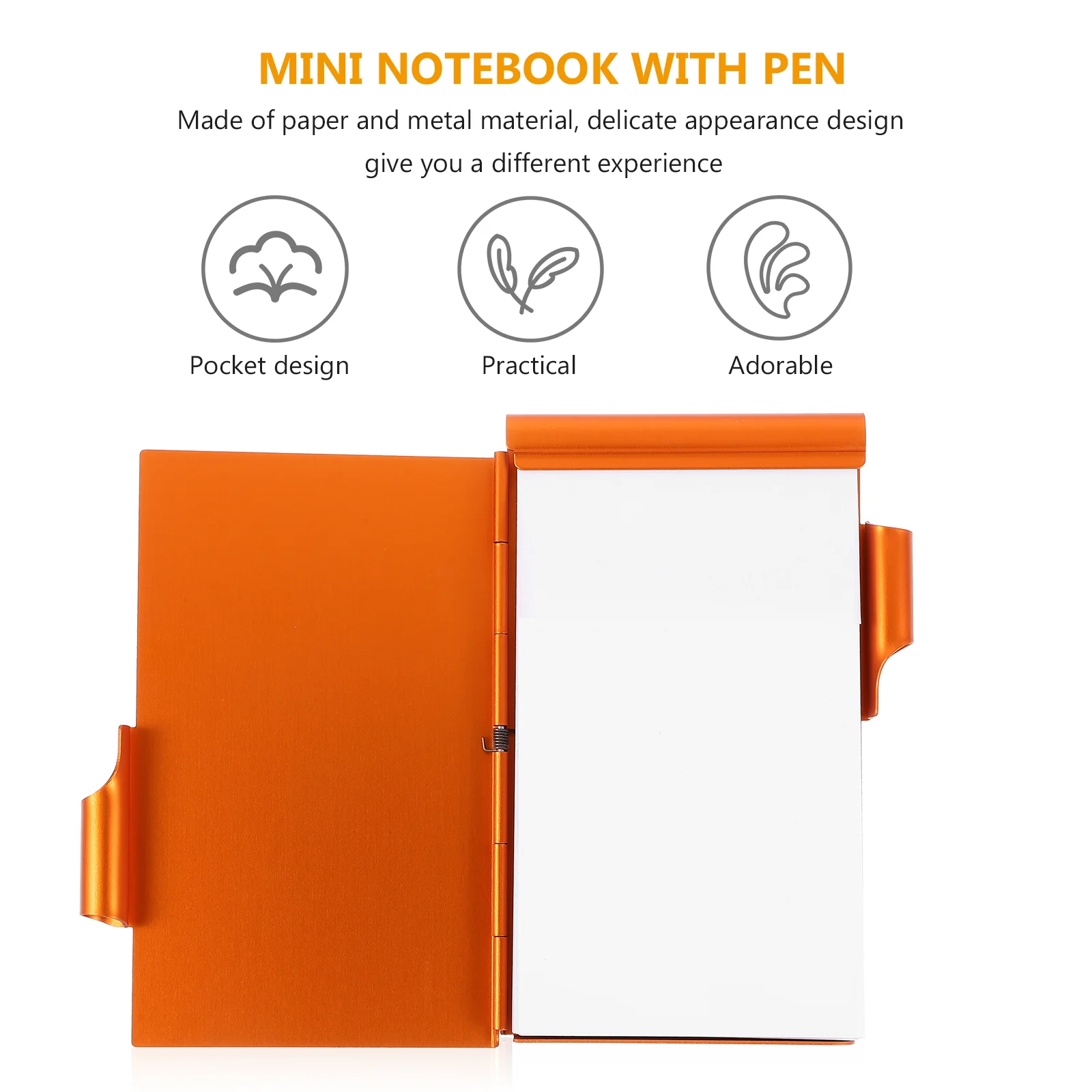 Imagem -05 - Notebook Clamshell Portátil com Caneta Suporte de Metal Elegante Multicolor Mini Pocket Notepad Papel Pequeno Office Tearable Notebook