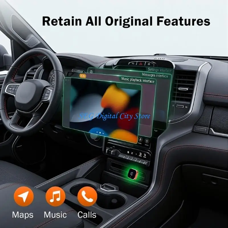 

U75B Universal Wireless Car Video Adapter Supports Corded Car Play Function Fast Auto Connection and Stable
