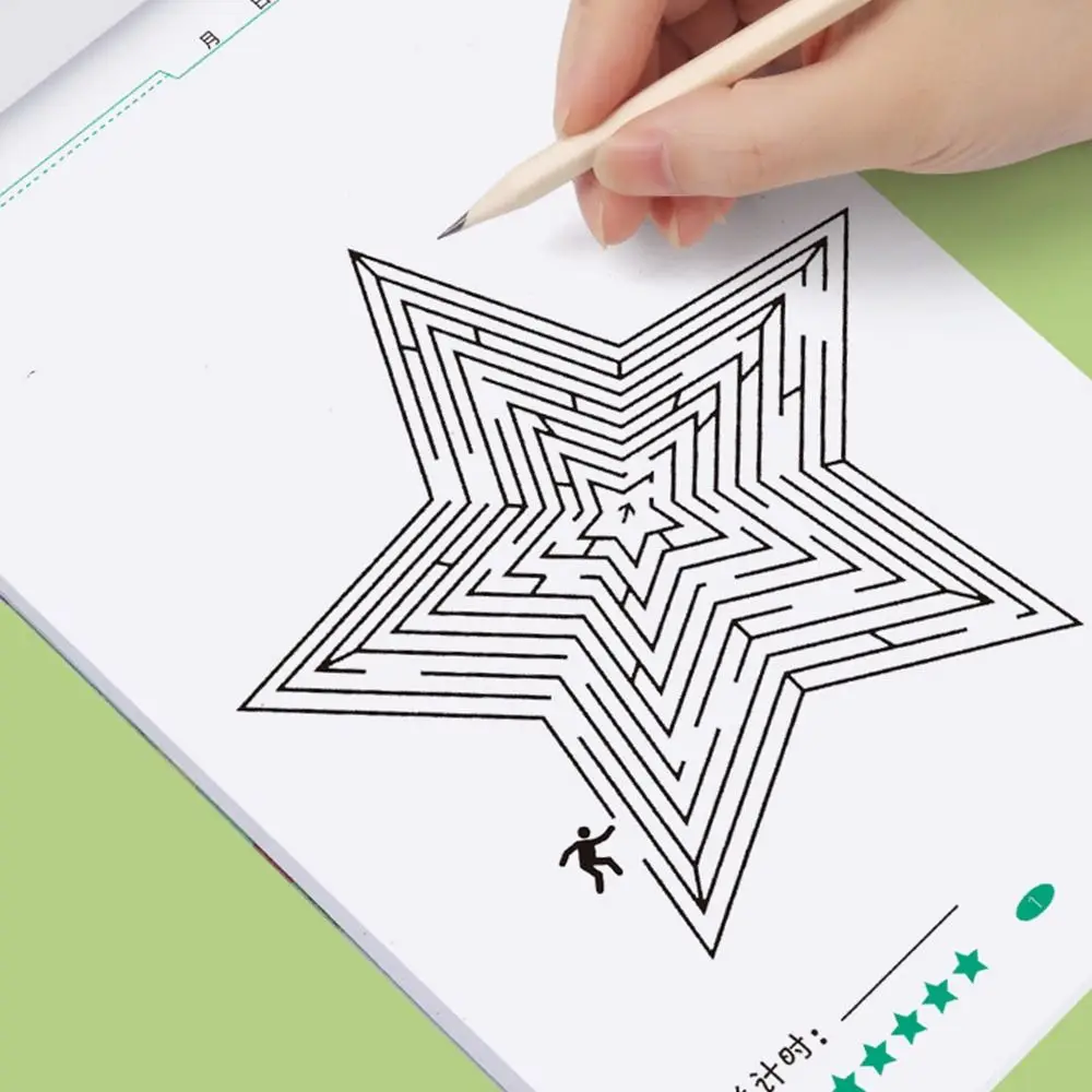 Multicolor Maze Training Book Paper Intelligence Development Puzzle Labyrinth Game Different Difficulty Levels