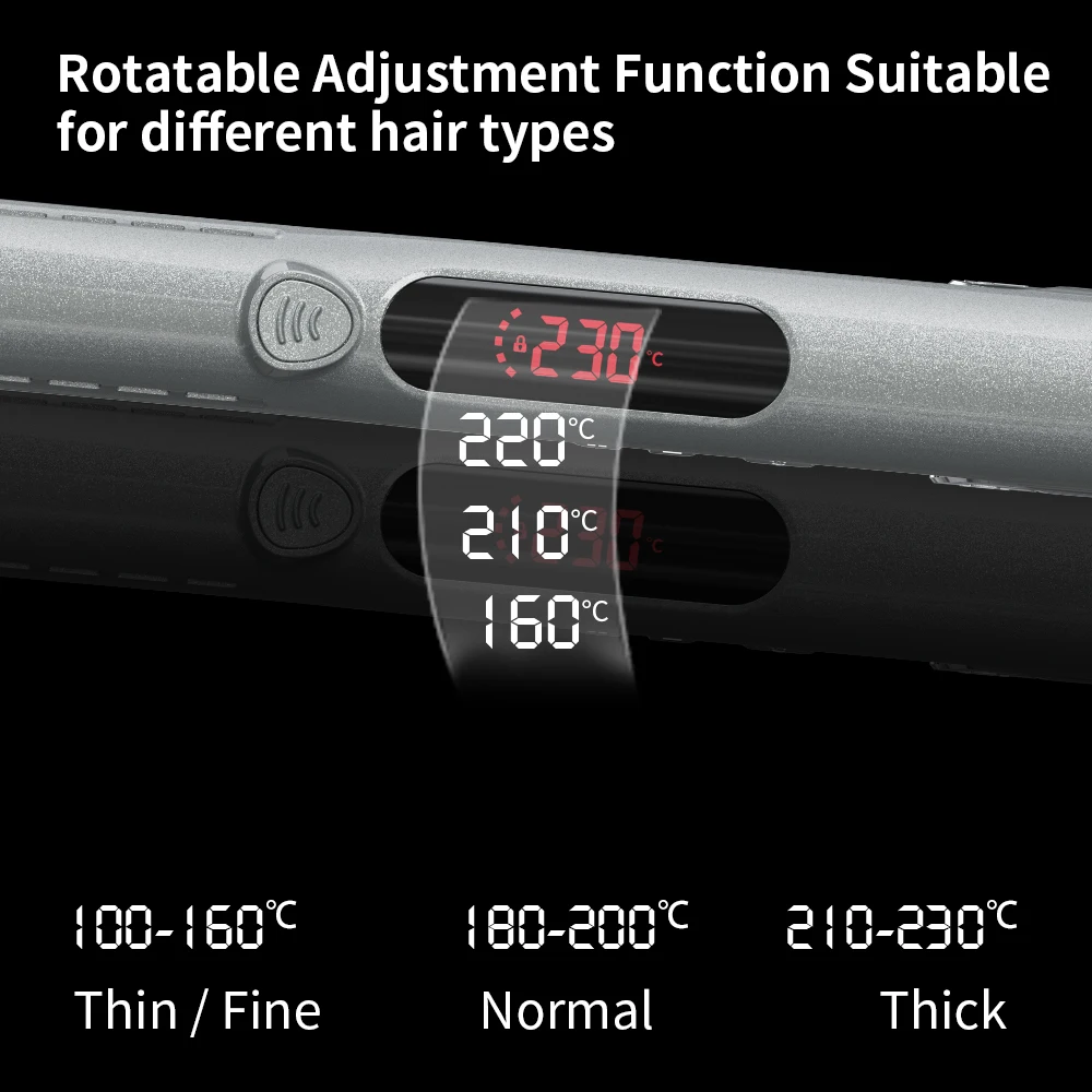 مكواة فرد الشعر المسطحة الكهربائية الأكثر مبيعًا مع لوحة عائمة ثلاثية الأبعاد قابلة للقفل