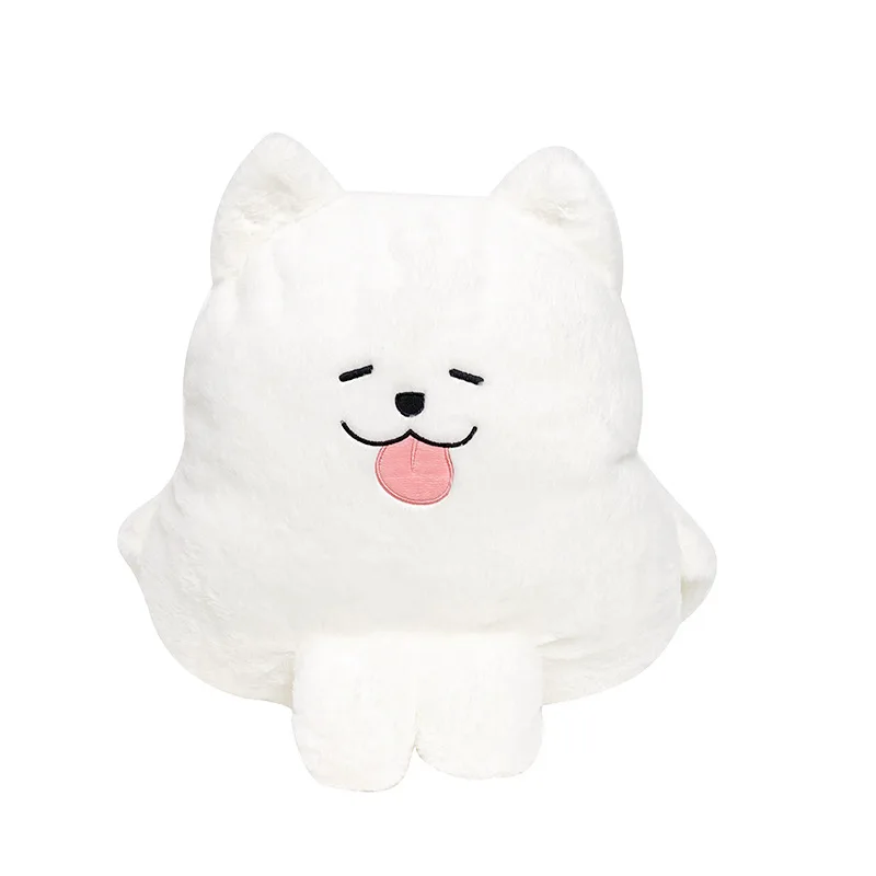 Mochila japonesa para mujer, bonita mochila de perro de peluche blanco gordo, mochila escolar para muñeca de dibujos animados para niña