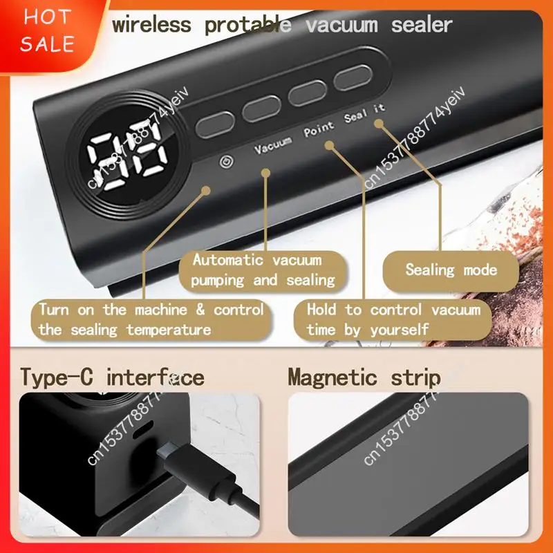 ماكينة تفريغ الهواء الصغيرة للاستخدام المنزلي، ماكينة تفريغ الهواء القابلة لإعادة الشحن تأتي مع أكياس شبكية وسحاب قفل A62X