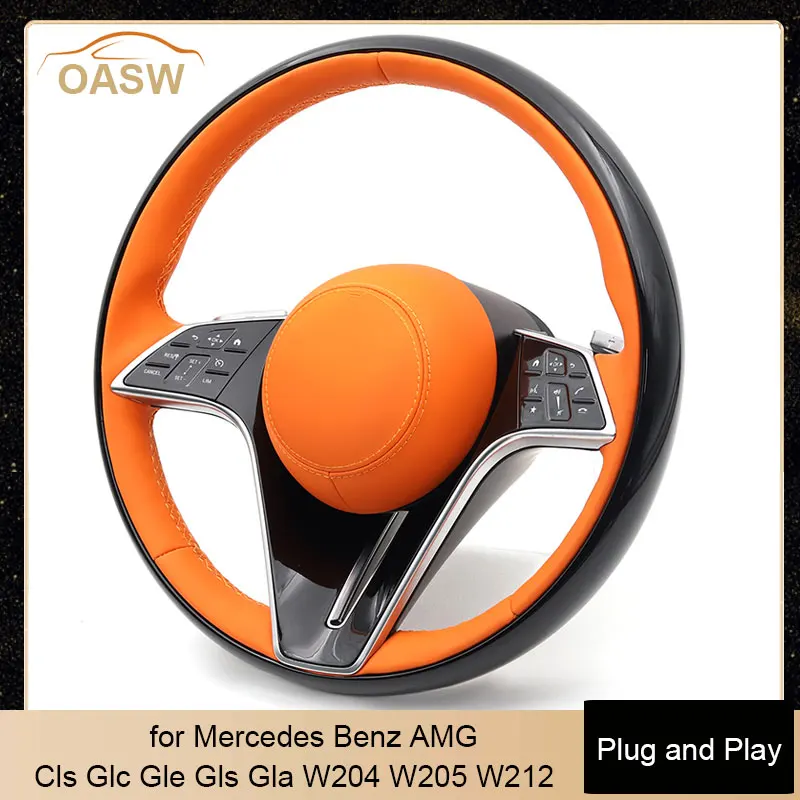 

Модернизированный глянцевый черный оранжевый автомобильный руль для Mercedes Benz AMG W205 W204 G55 G500 W212 W213 W222 W463 C63 S63 CLS63 E63