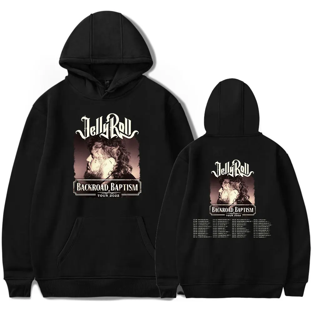Jelly Roll Backroad Baptism Tour Hoodie 2023 New Hip Hop Long Sleeve Streetwear Men Women Hooded Sweatshirt Fashion Clothes