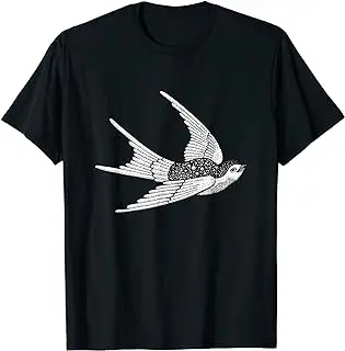 Vintage Swallow Unisex T-shirts For Man Woman Couple Short Summer Tees Casual Cotton New Arrival Fashions Couple's Cloths