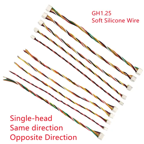 10 Uds GH1.25 2P/3P/4P/5P/6P-10 Pin JST GH 1,25 conector doble único con Cables de silicona suave de 15CM para GPS Pixhawk Pixhack