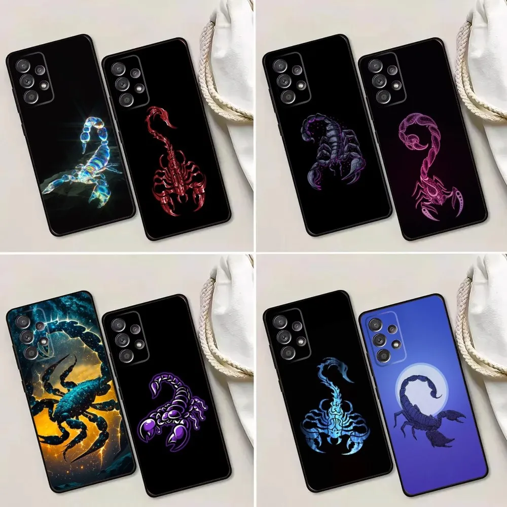 Cool insect Scorpion Phone Case For Samsung Galaxy A13,A21s,A22,A31,A32,A52,A53,A71,A80,A91 Soft Black Phone Cover