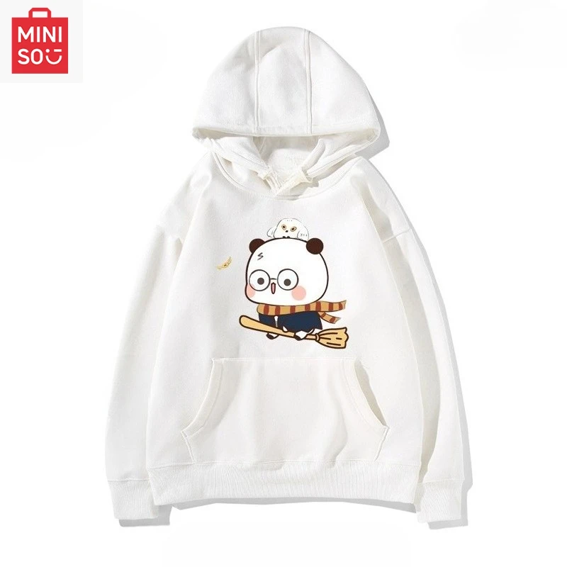 

MINISO co-branded Harry Potter printed hoodie with hood, loose cartoon, multi-functional, casual and cute girl