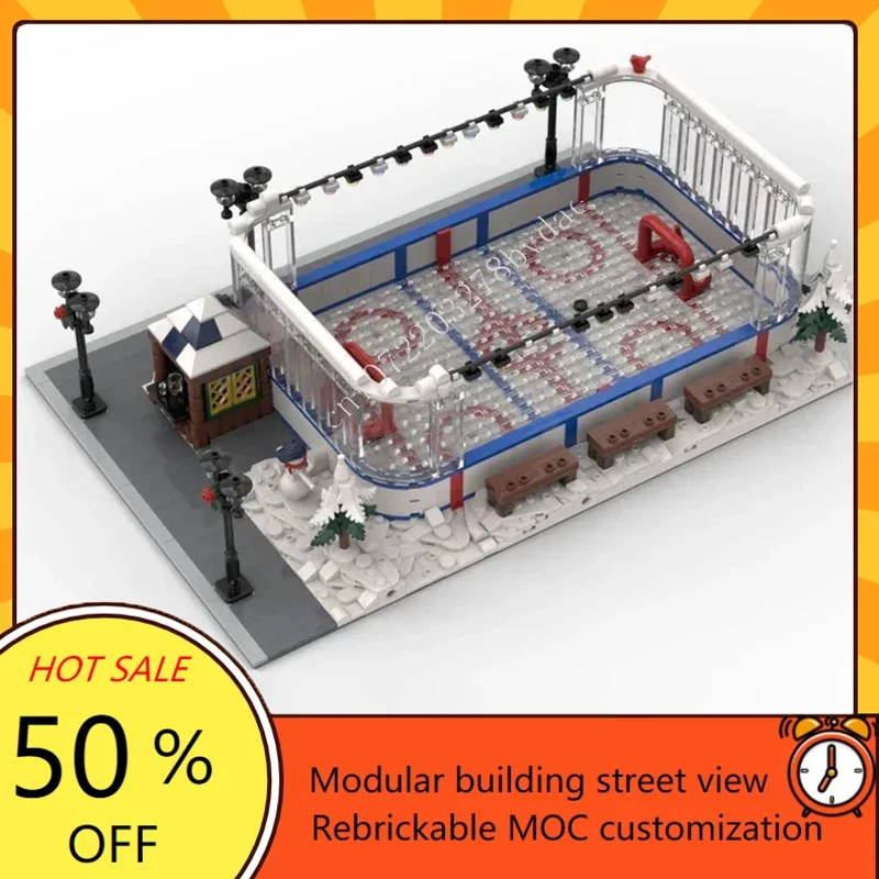 

1343PCS Winter Ice Hockey Rink Modular MOC Creative street view Model Custom Puzzles Architecture DIY Assembly Model Toys Gifts