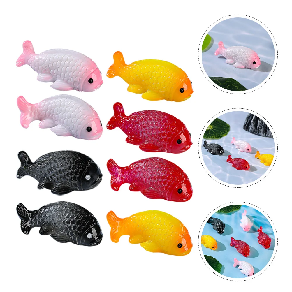 

16Pcs DIY Aquatic Goldfish Scene Decor Resin Fake Fish for Mini Garden Aquarium Layout Terrarium Craft Centerpiece Decoration