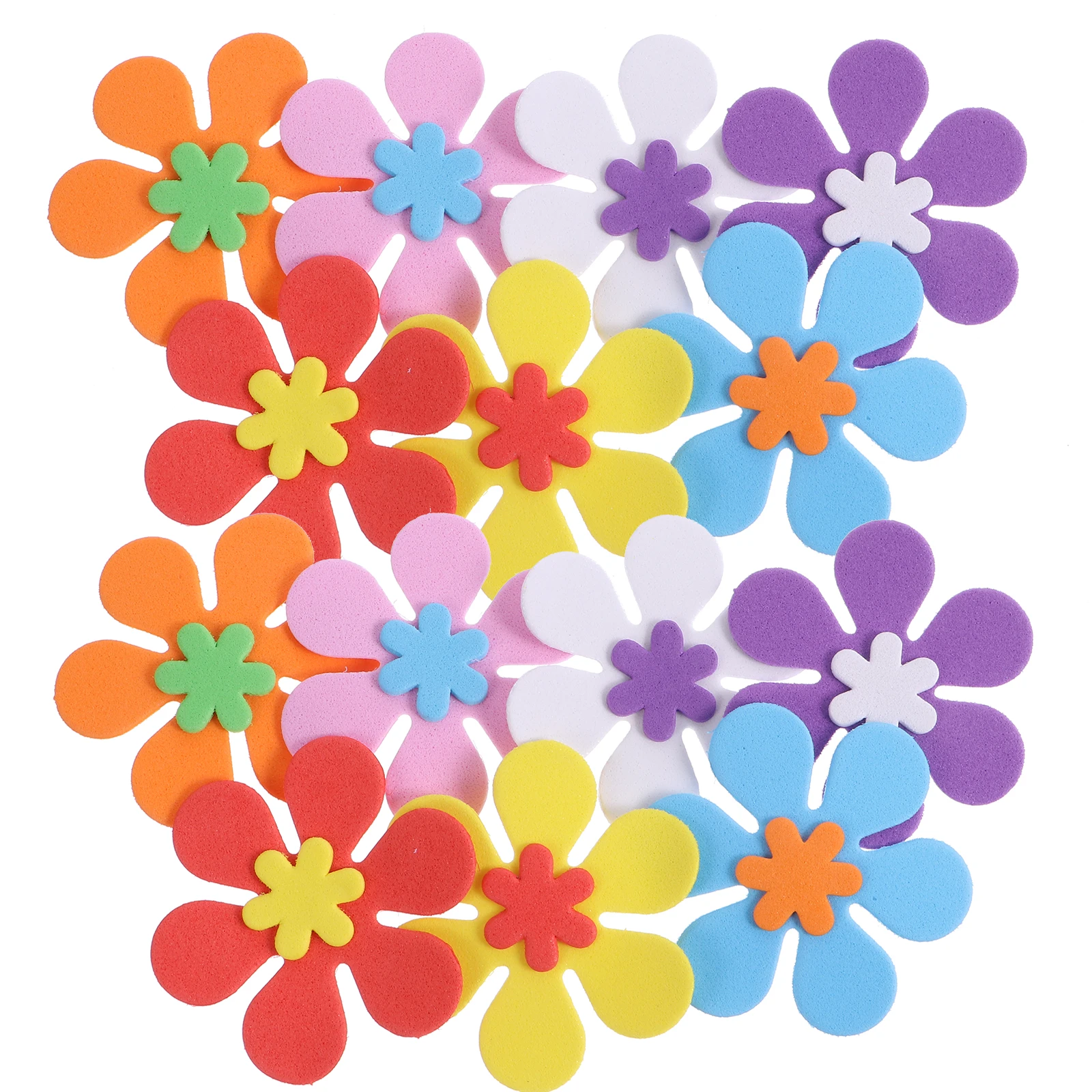 

200 Pcs Foam Stickers Self Adhesive Flower Eva Crafts Stickers Shapes Kids Crafts DIY Decorations Safe Soft