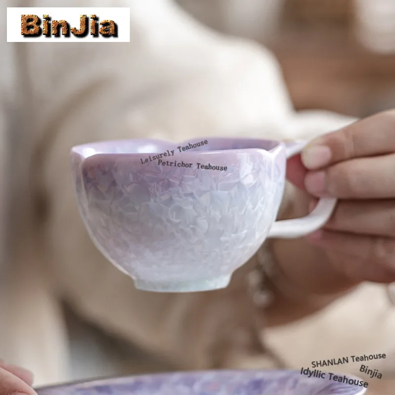 

200ml Star Purple Crystal Glaze Coffee Mug Cappuccino Latte Cup Afternoon Tea Mug Personal Office Water Cup Cafes Ornaments Gift