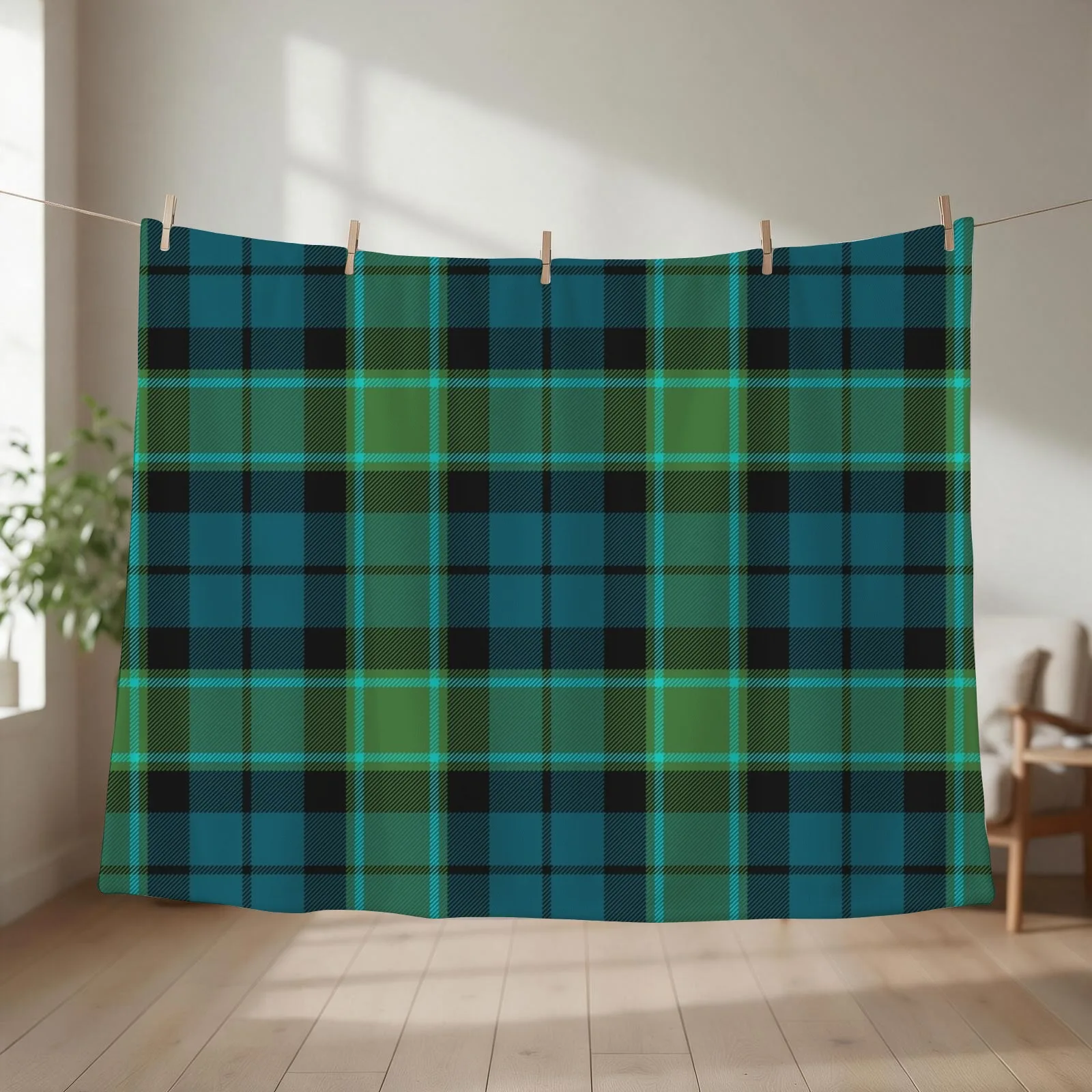 Graham of Menteith Muted Tartan Throw Blanket couch cozy soft plush fuzzy picnic outdoor blanket