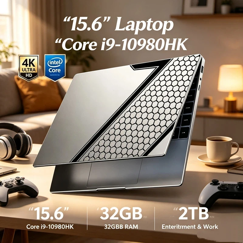 15.6" Ultra Slim Notebook Intel Core I9-10980HK,16GB RAM 1TB SSD,4K HD Win11 WiFi6 BT5.2 Laptop Gaming Study Business Designer